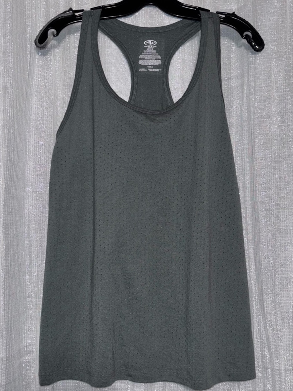 Athletic Works Dark Gray Perforated Racerback Tank Top